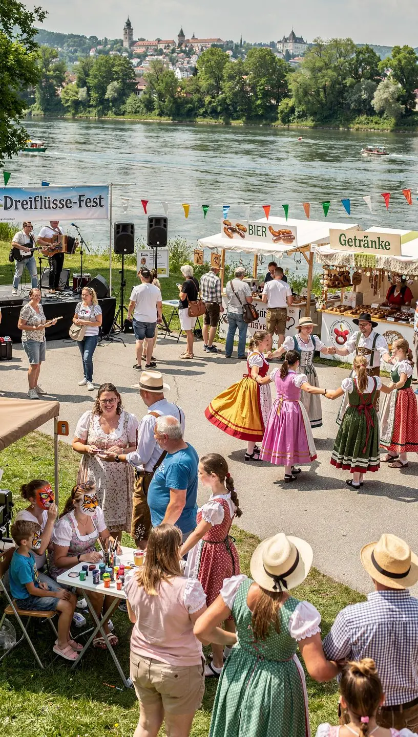 Die beeindruckende Architektur der St. Stephan's Kathedrale am Flussufer.
